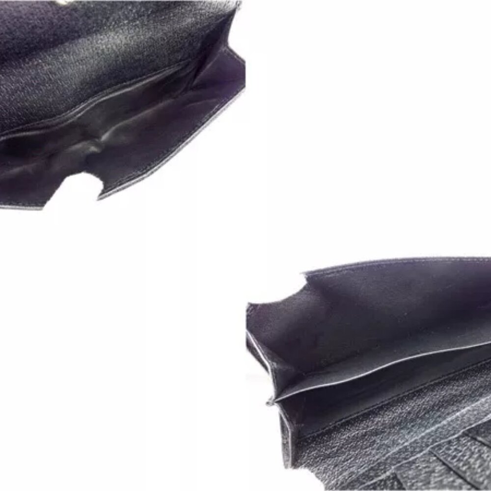 AUTHENTICITY GUARANTEED Gucci Wallet Purse Folding wallet GG Black Gold Woman - Picture 5 of 6